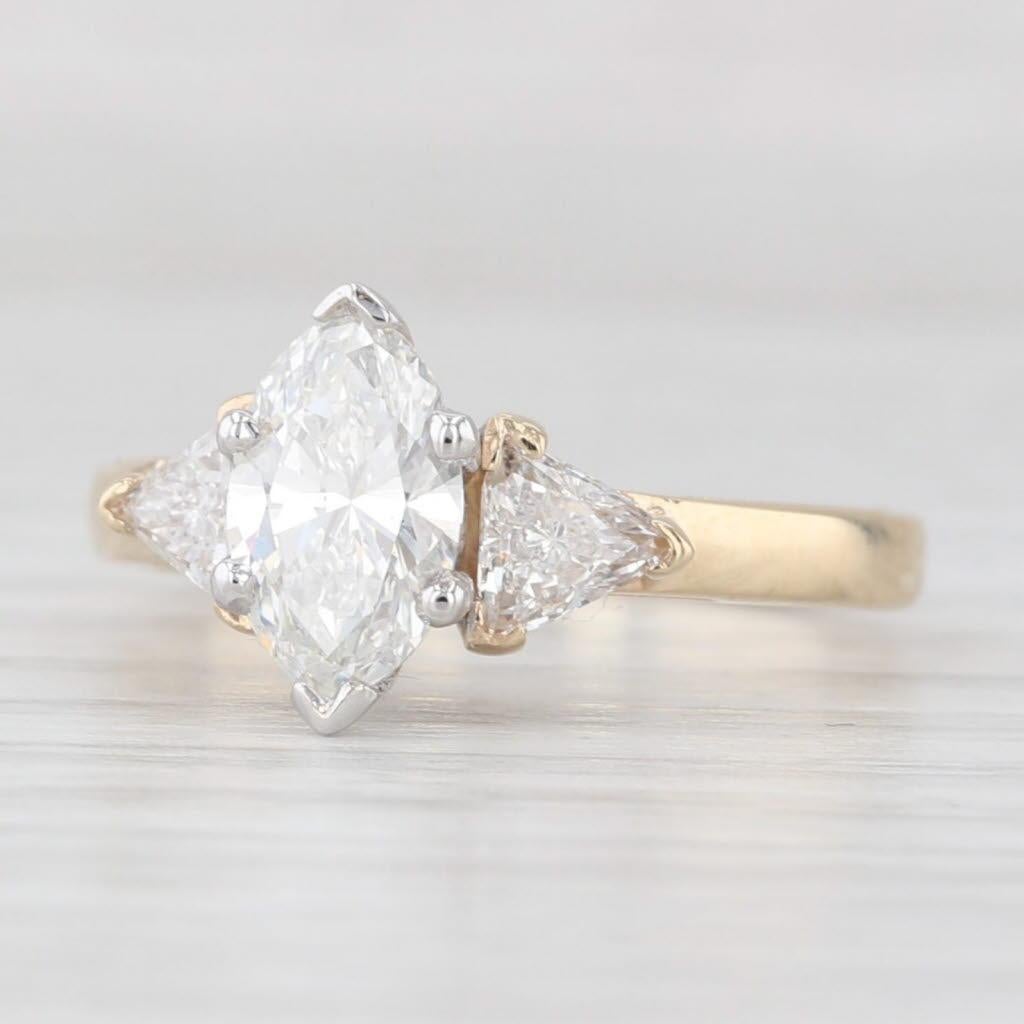 1.42ctw Marquise Diamond Engagement Ring 14k Yellow Gold Size 6 GIA