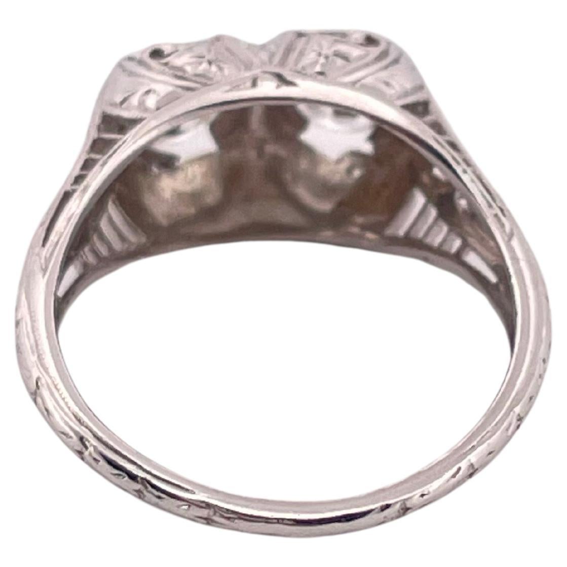 1,42ctw Altschliff I-J SI2 Diamant Ring in Platin gefasst (Art déco) im Angebot
