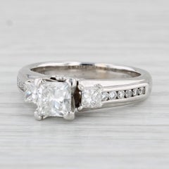 1.42ctw Princess Diamond Engagement Ring 14k White Gold Solitaire with Accents