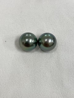 14.2mm Tahitian pearl pair stud