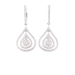 1.43 Carat Dangling Teardrop Diamond Earrings