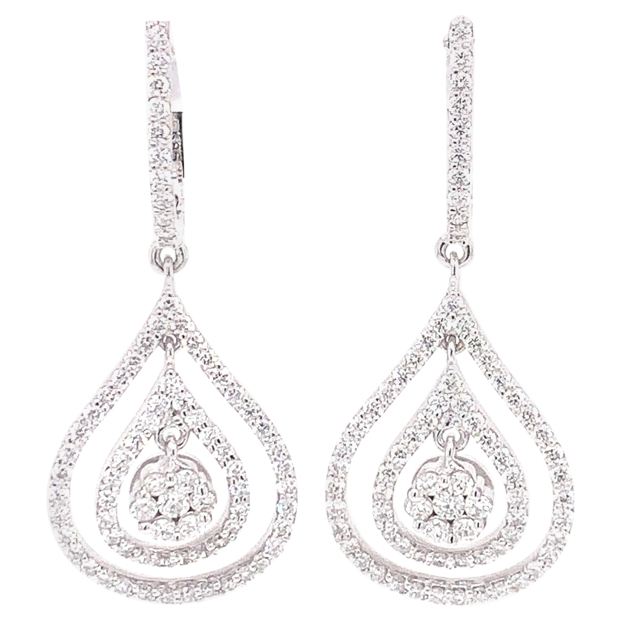 Colgante de 1,43 quilates  Pendientes de diamantes lágrima