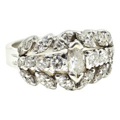 1.43 Carat Diamond 14 Karat White Gold Fashion Band Ring