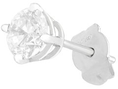 1.43 Carat Diamond and Platinum Stud Earrings