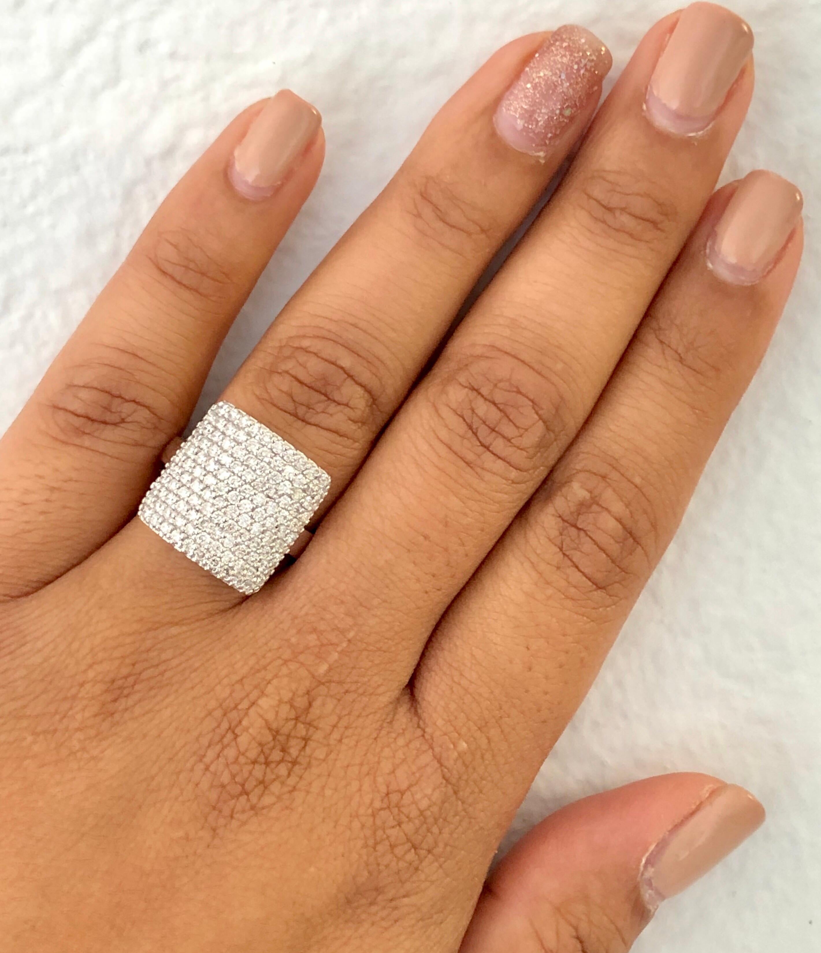 1.43 Carat Diamond Cocktail Ring 14 Karat White Gold In New Condition For Sale In Los Angeles, CA