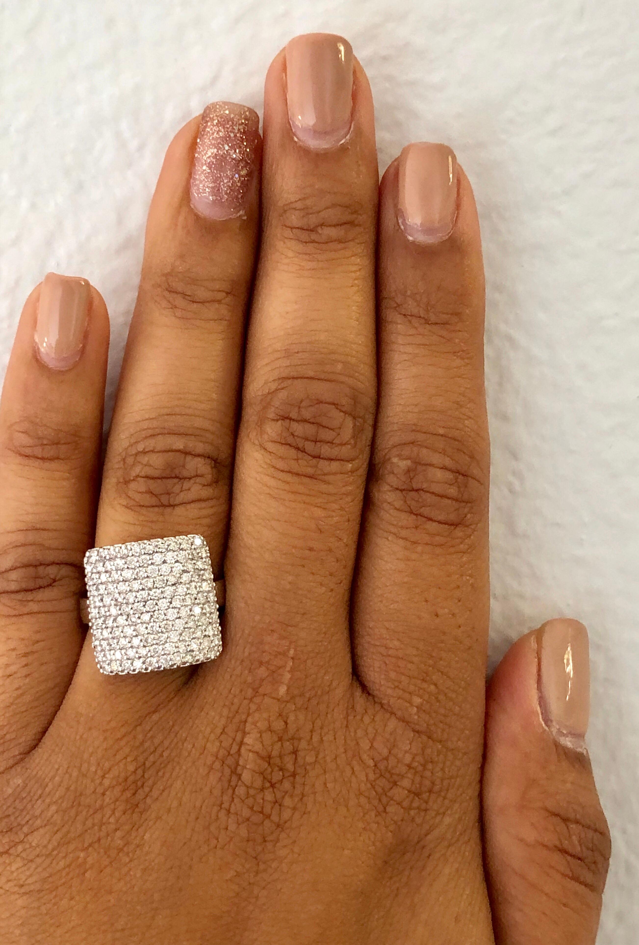 1,43 Karat Diamant-Cocktailring aus 14 Karat Weißgold Damen
