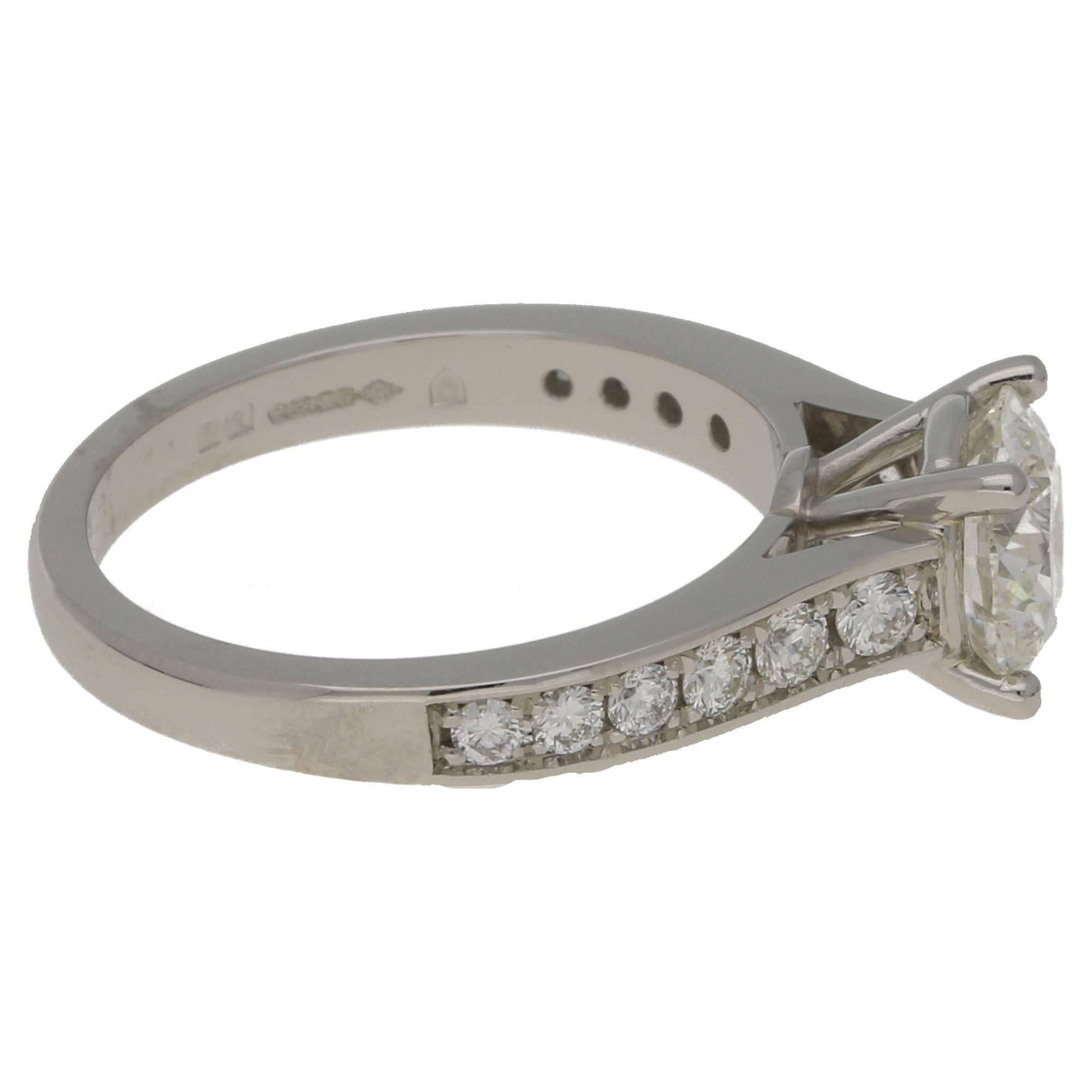 Round Cut Diamond Single Stone Engagement Ring 1.43 Carat 