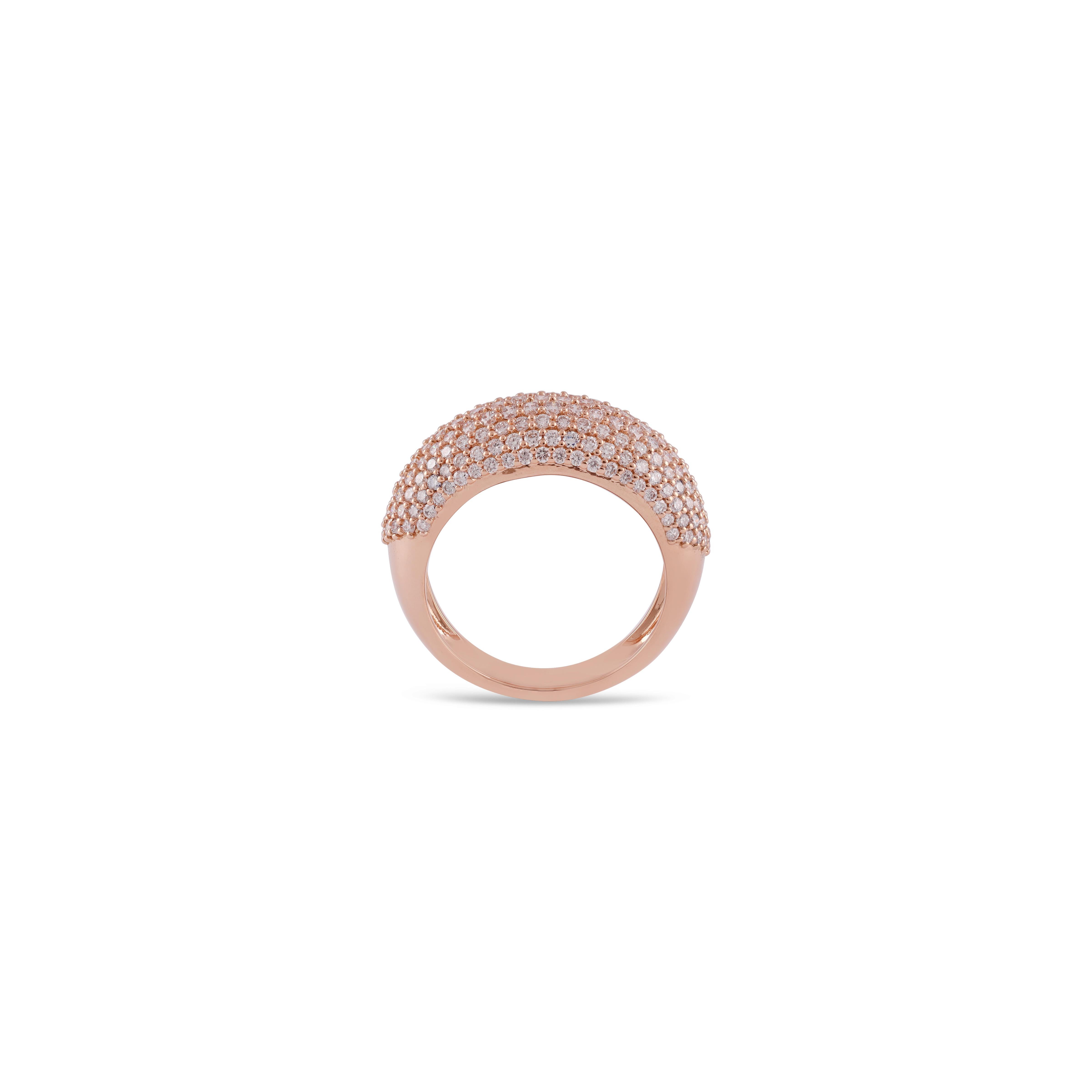 Modern Half Dome Diamond Band For Sale