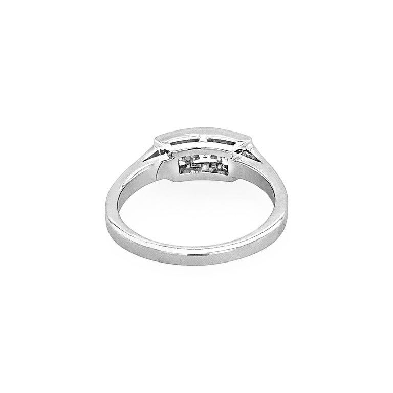 1.43 Carat 'total weight' Radiant Cut Diamond 3-Stone Channel Ring in Platinum For Sale 2