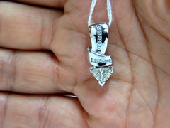1.43 Carat Trilliant Natural Diamonds Pendant / Enhancer Slide Omega Necklace