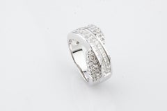 1.43 Carat Invisible Set Princess and Round Diamond Band Set in 18 Karat Gold