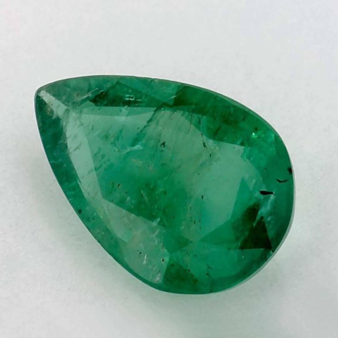 1.43 Karat Smaragd Birne Loser Edelstein (Tropfenschliff) im Angebot