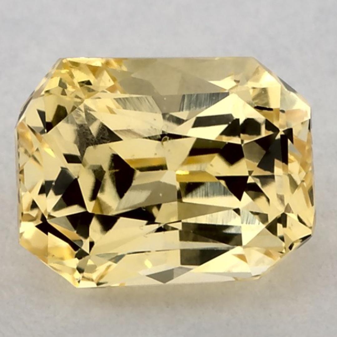 1.43 Ct Yellow Sapphire Radiant Loose Gemstone
