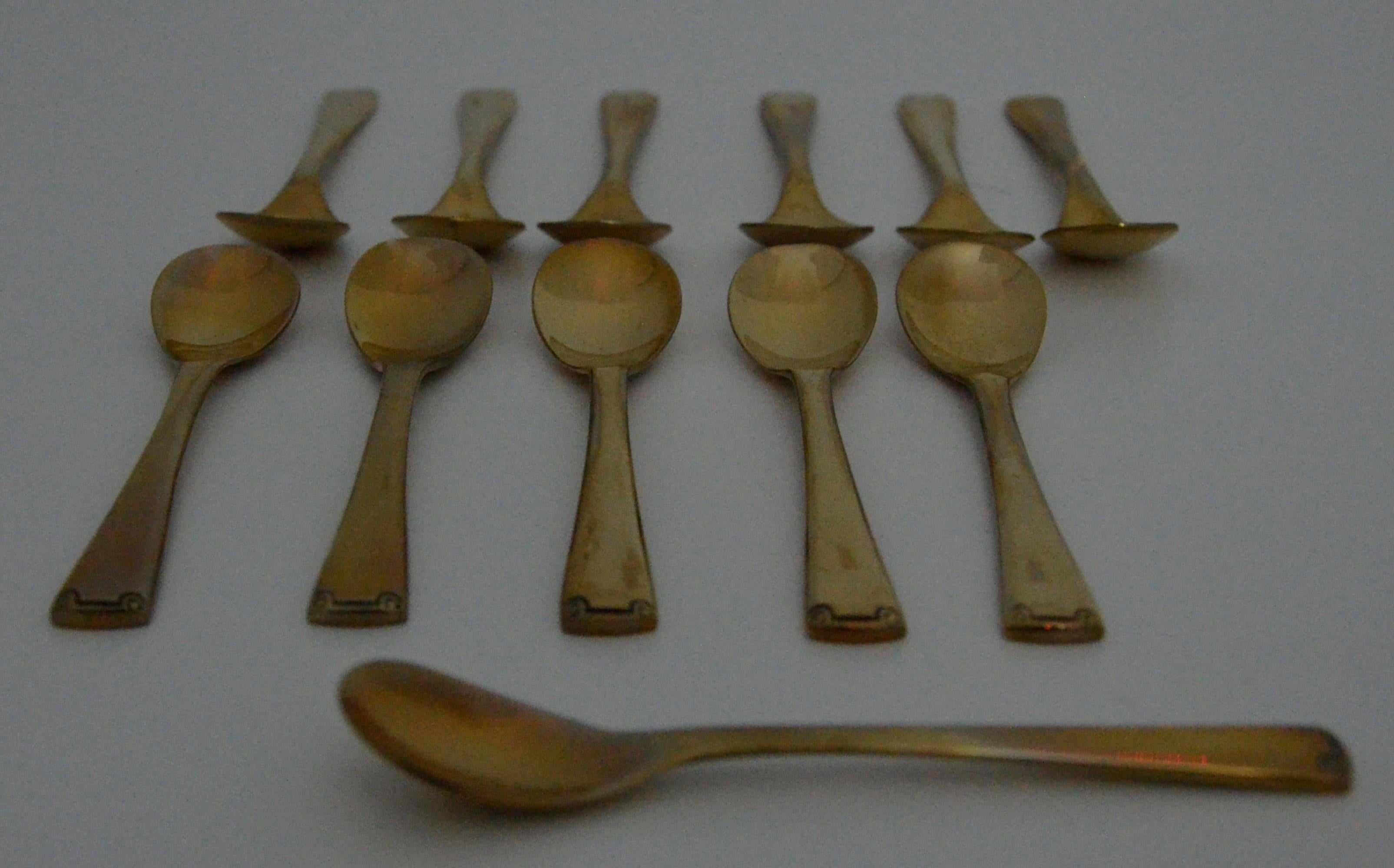 143 Piece Brass Plate Flatware with Service for Twelve and Twelve Serving Pieces 3