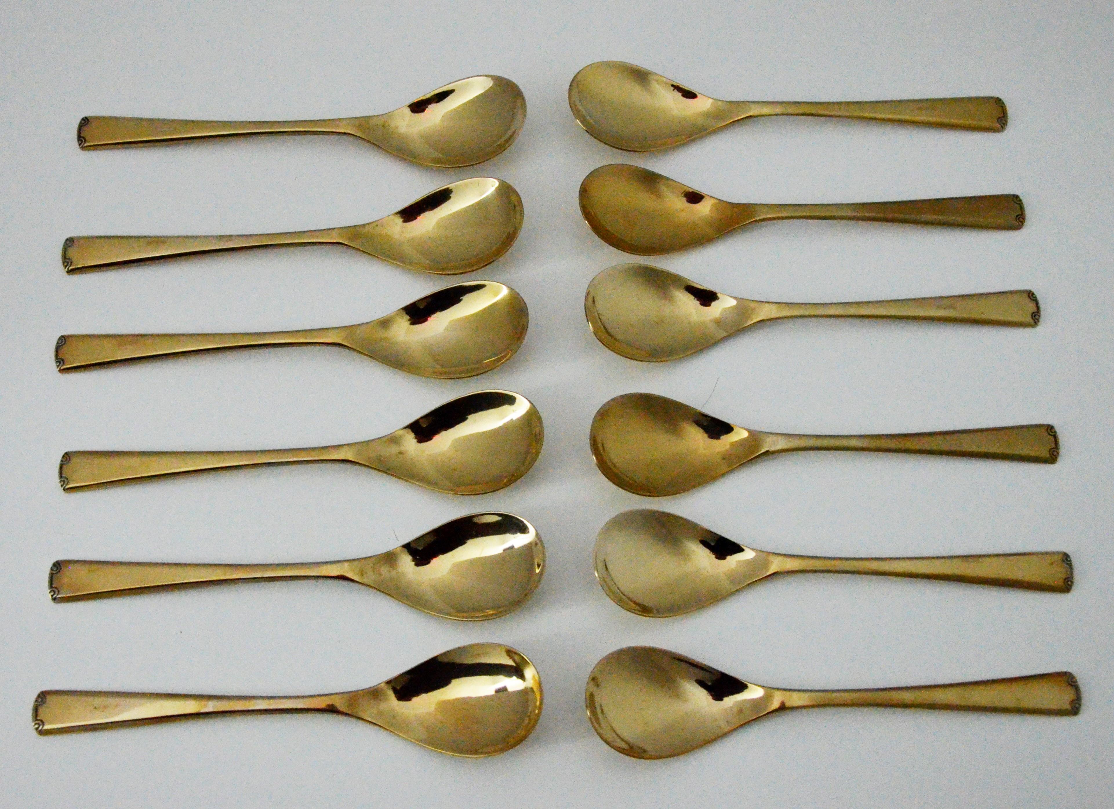 143 Piece Brass Plate Flatware with Service for Twelve and Twelve Serving Pieces 4