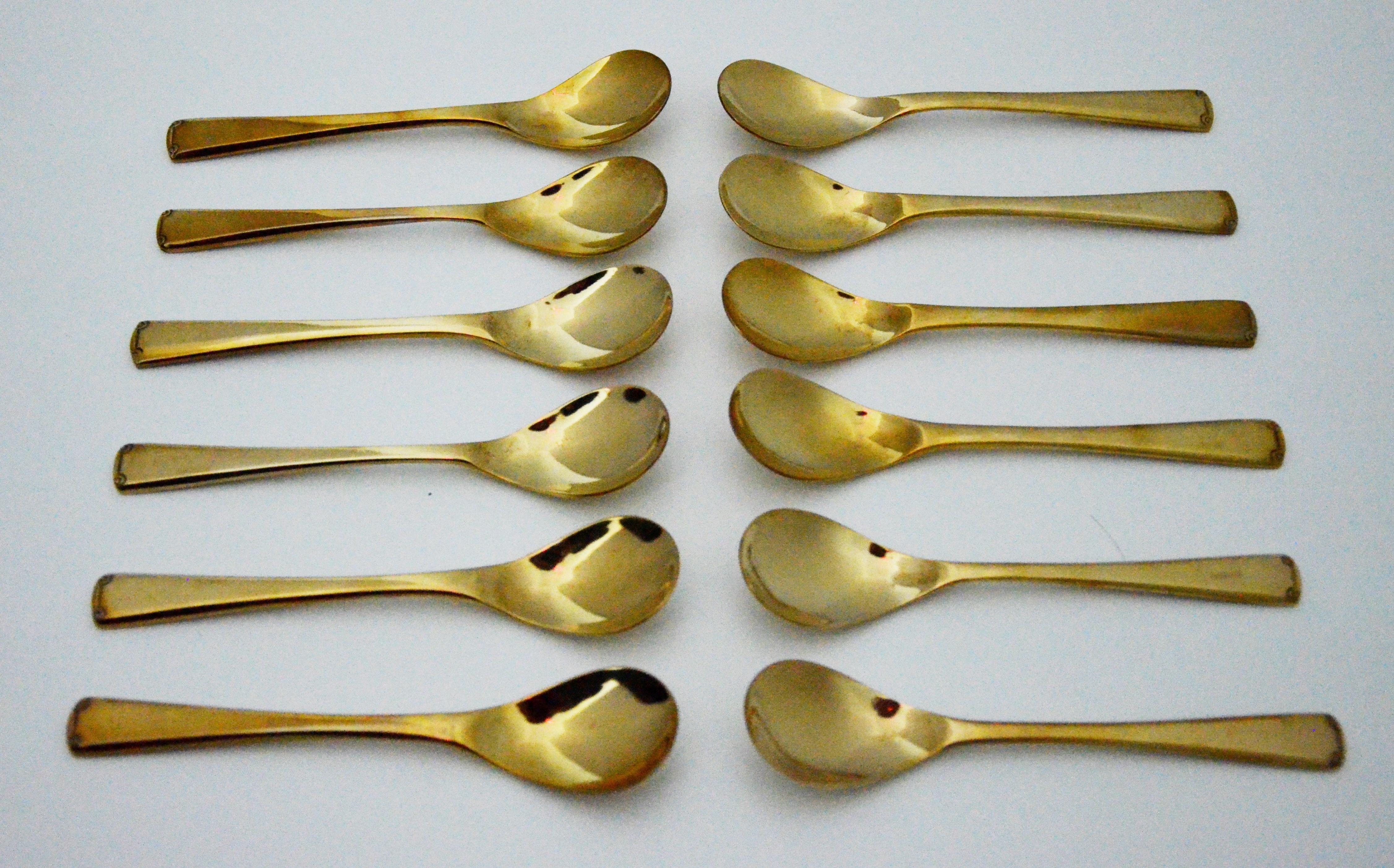 143 Piece Brass Plate Flatware with Service for Twelve and Twelve Serving Pieces 6
