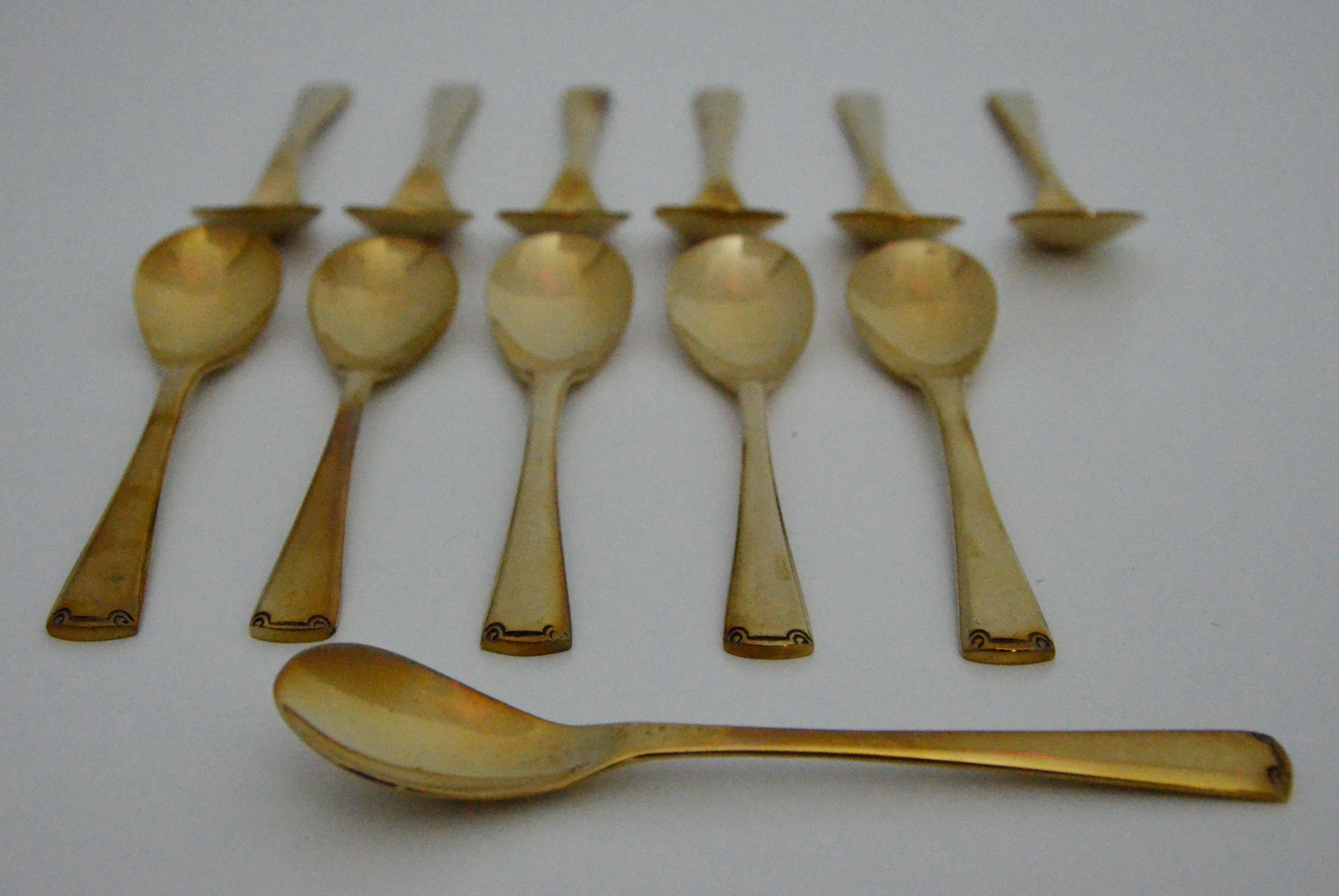 143 Piece Brass Plate Flatware with Service for Twelve and Twelve Serving Pieces 6