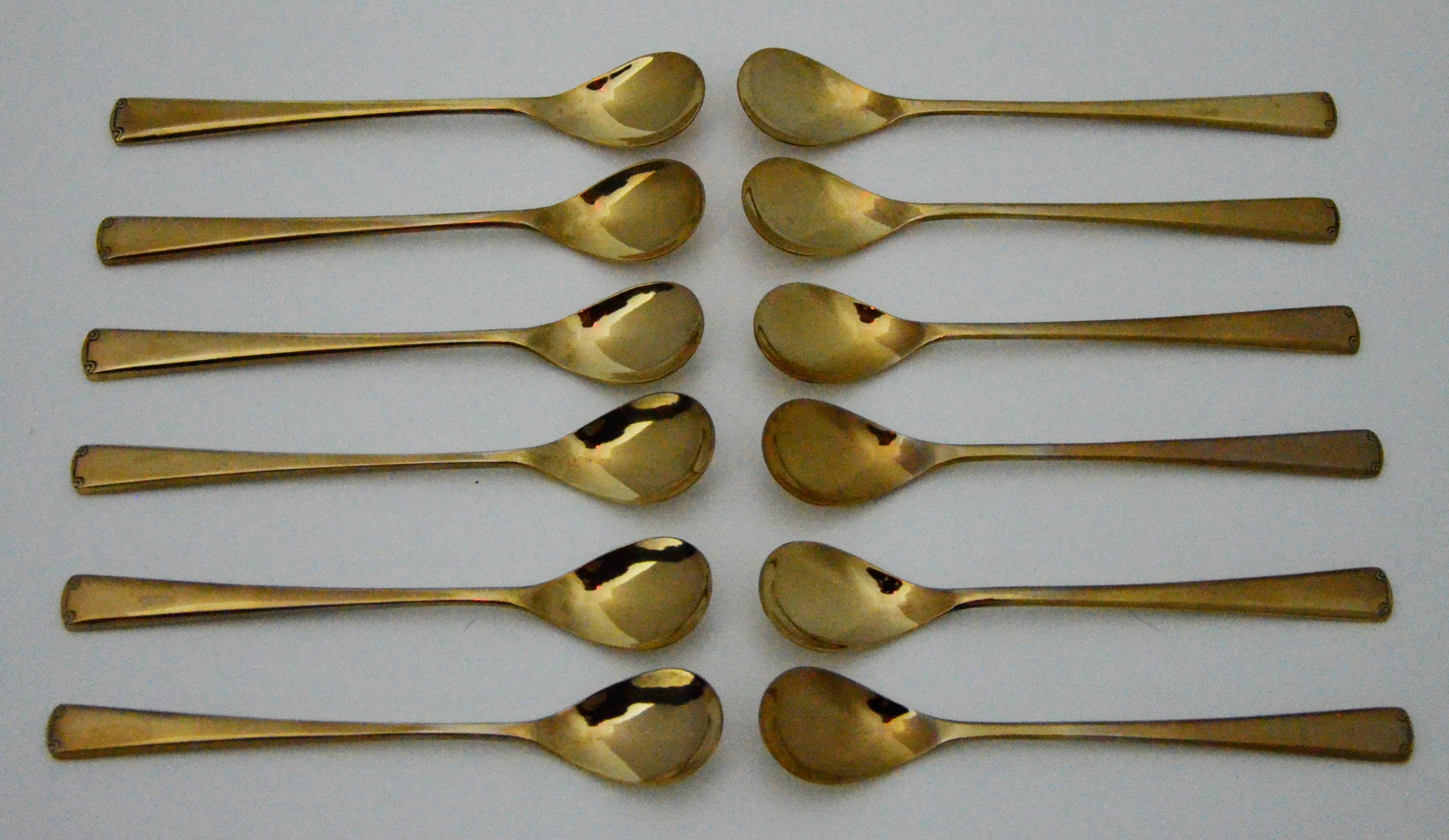 143 Piece Brass Plate Flatware with Service for Twelve and Twelve Serving Pieces 8