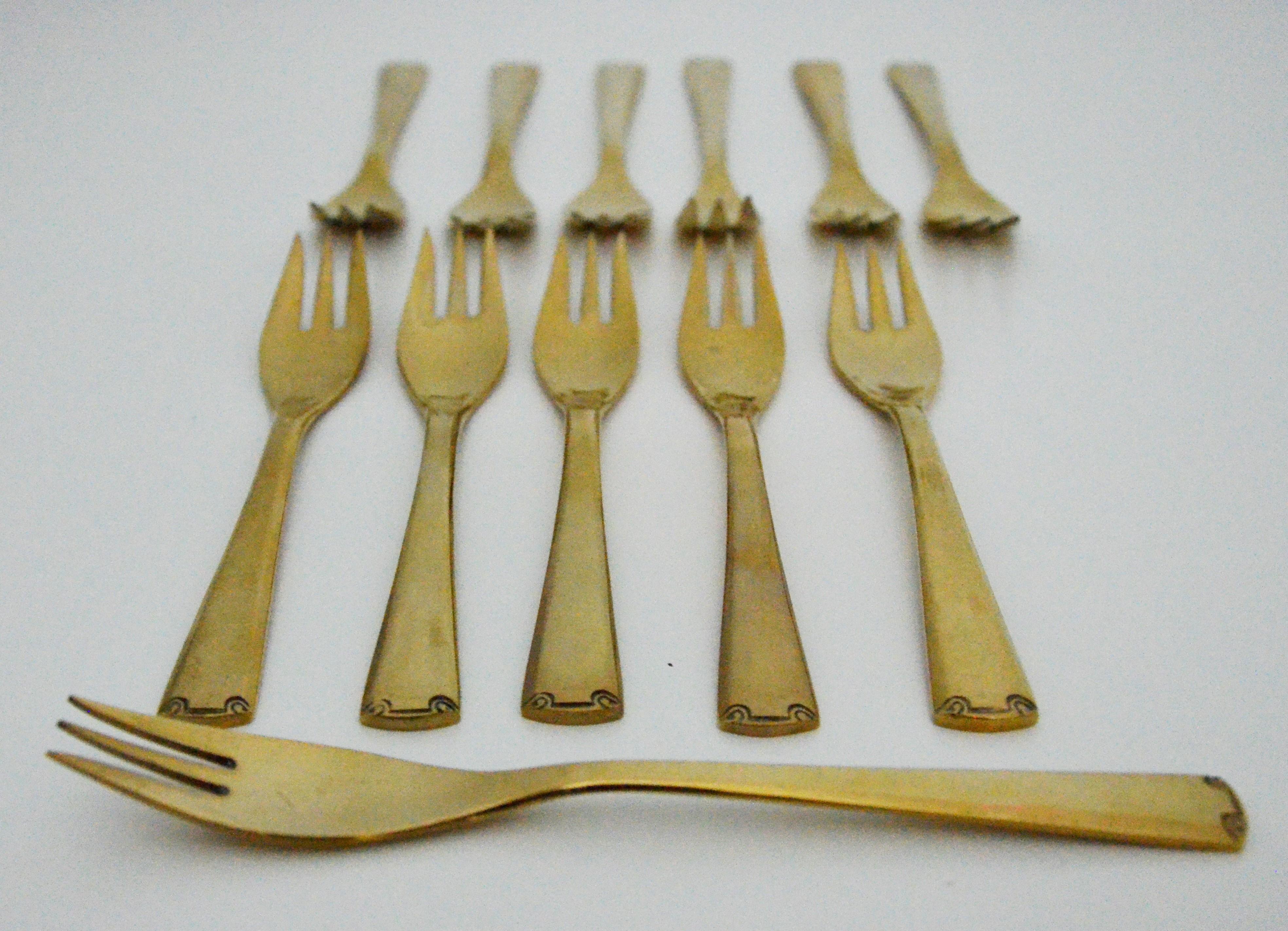20th Century 143 Piece Brass Plate Flatware with Service for Twelve and Twelve Serving Pieces