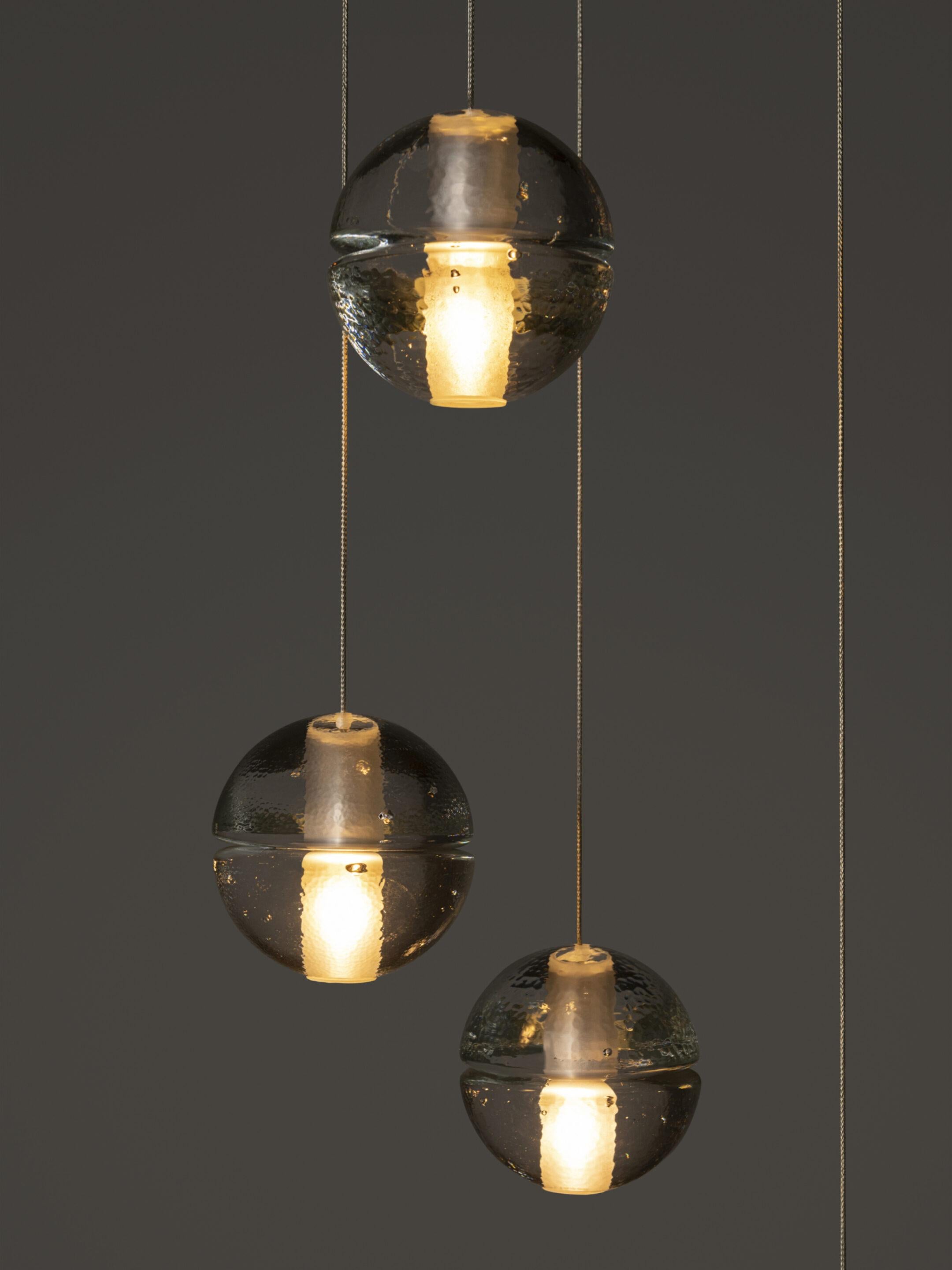 Canadese 14.3 Random Suspended Light di Bocci con vetro fuso e cavo coassiale in vendita