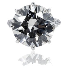14.31 Carat Round Brilliant Diamond Ring Brilliant White 18K Gold