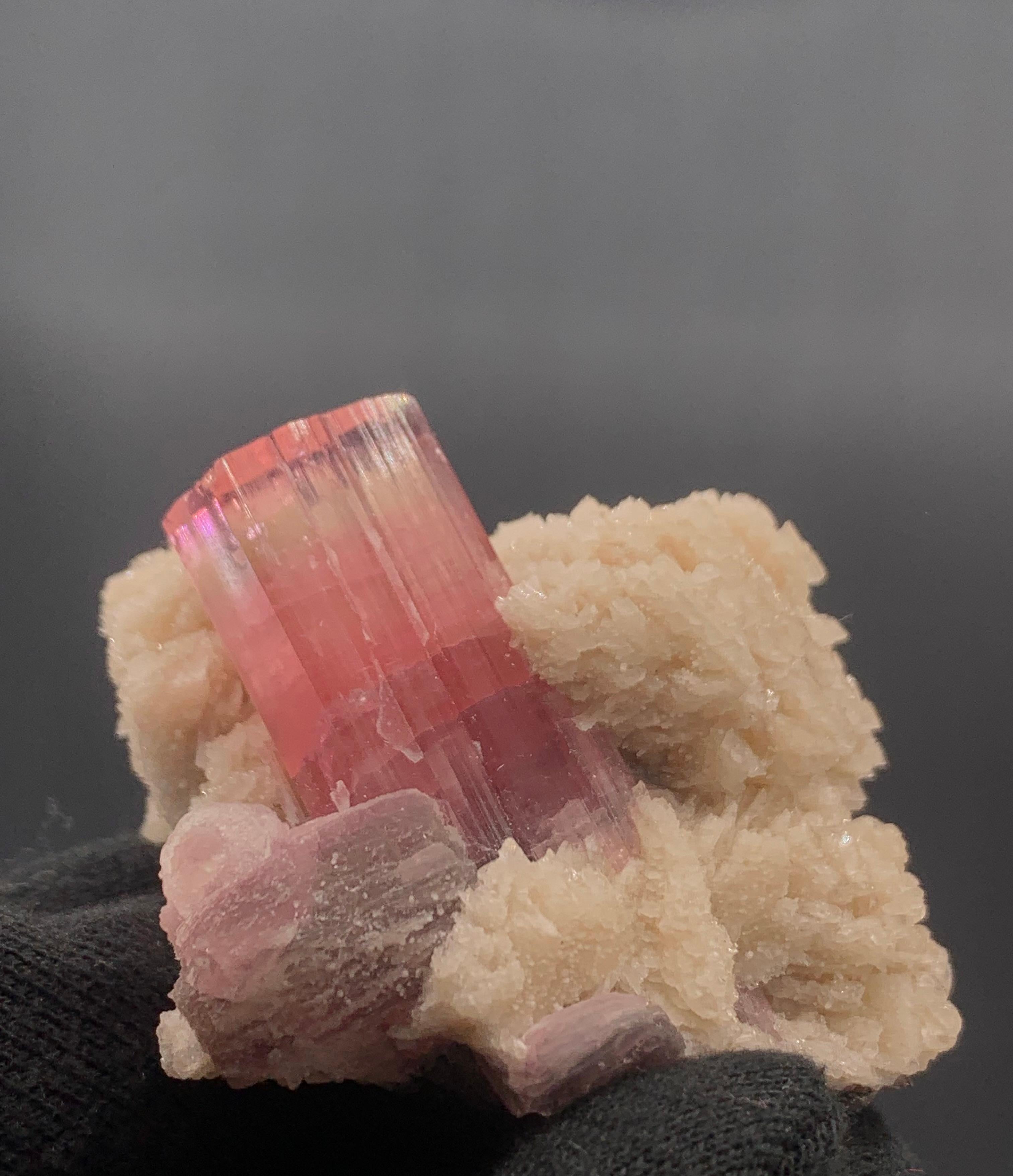 143.28 Pink Tourmaline With Cleavelandite Specimen From Paprook, Afghanistan  In Good Condition For Sale In Peshawar, PK