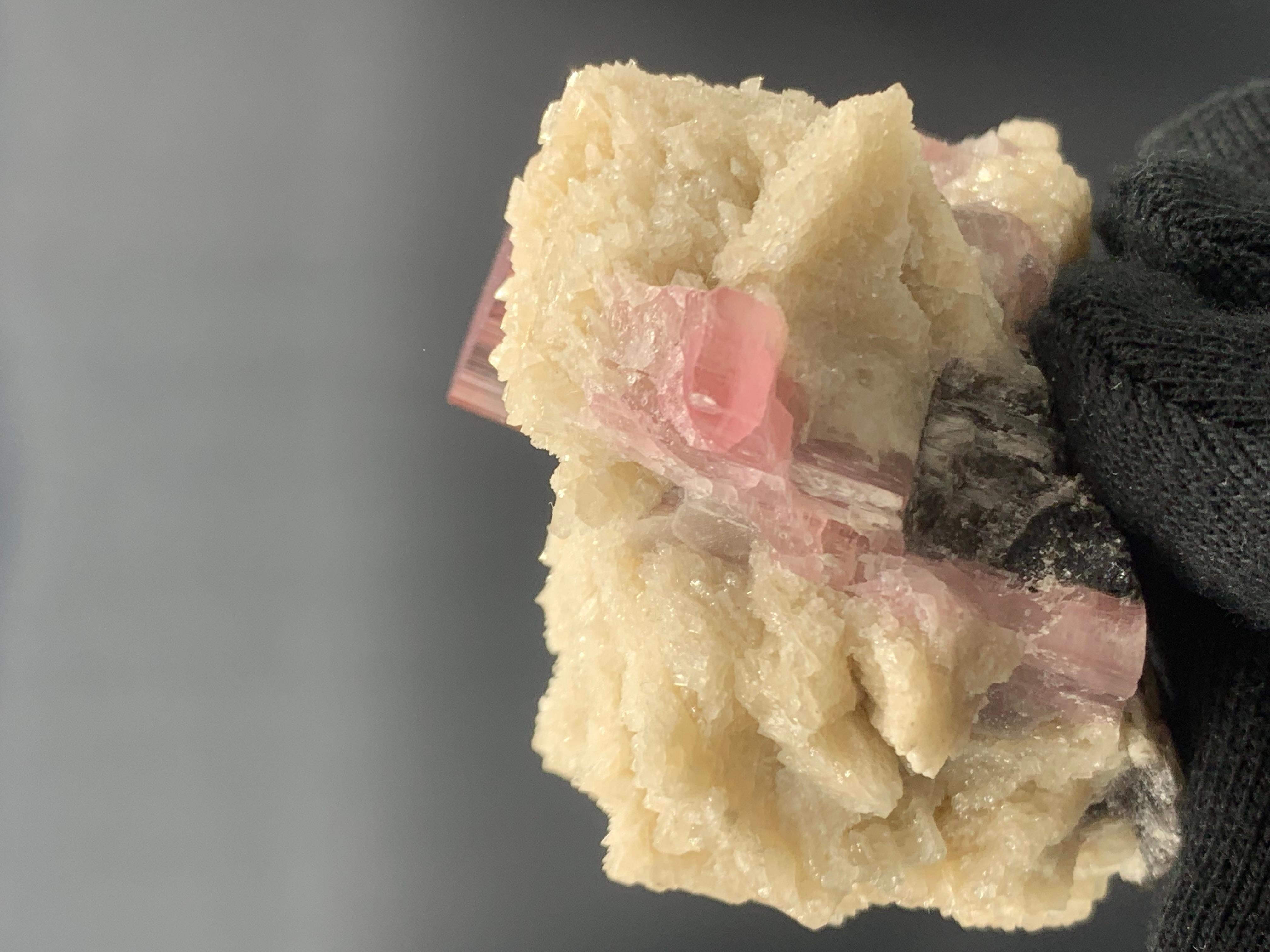 18th Century and Earlier 143.28 Pink Tourmaline With Cleavelandite Specimen From Paprook, Afghanistan For Sale