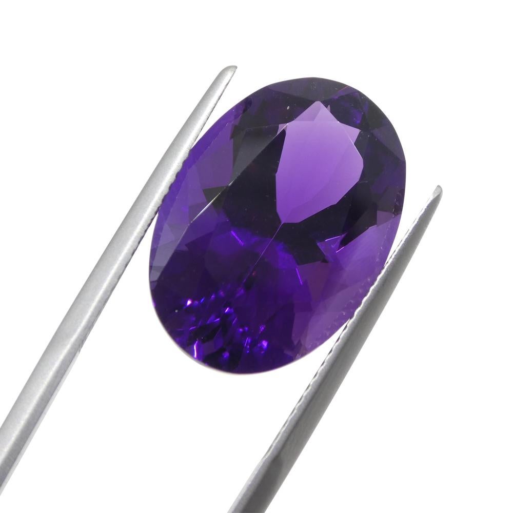 Oval Cut 14.32ct Oval Purple Amethyst from Uruguay For Sale