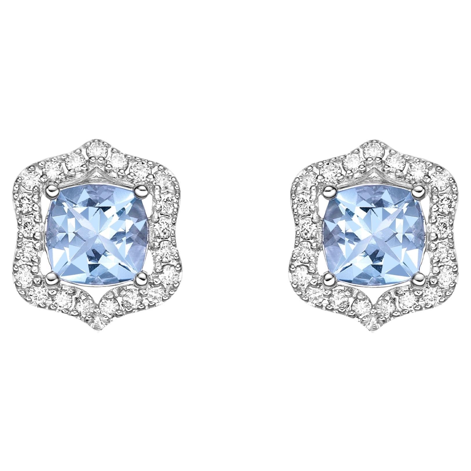Sunita Nahata Aquamarin 1.43ct. Ohrstecker aus 18KWG mit Diamanten.