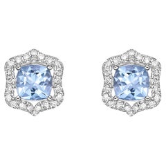 Sunita Nahata Aquamarin 1.43ct. Ohrstecker aus 18KWG mit Diamanten.