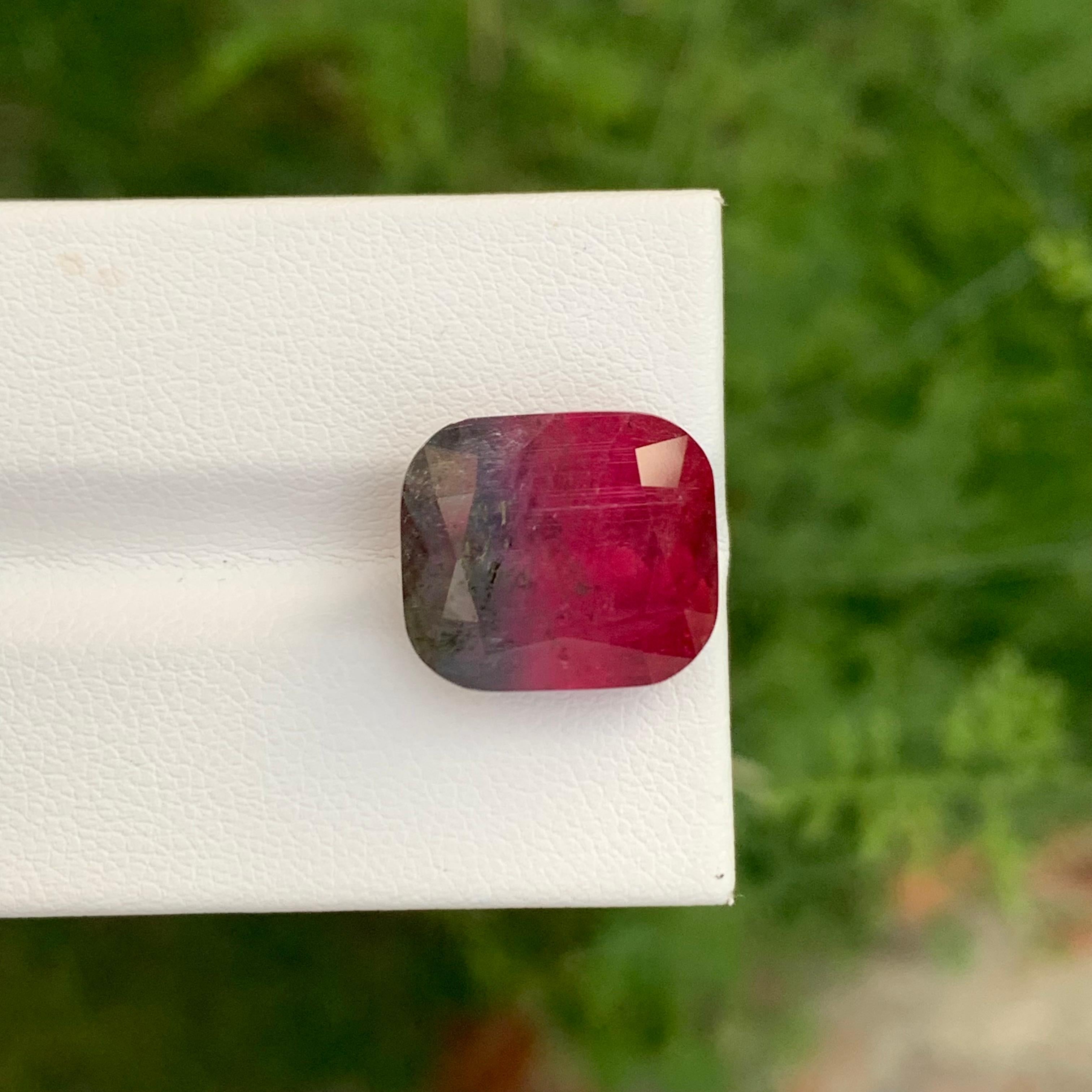 14,35 quilates Gema Natural Maravillosa Turmalina Bicolor Suelta en Forma de Cojín Artes y manualidades en venta
