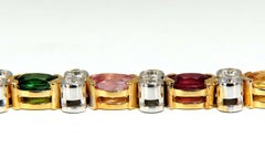 14.35ct Natural Spinel, Ruby, Sapphire, Green Garnet diamonds bracelet Gemline*
