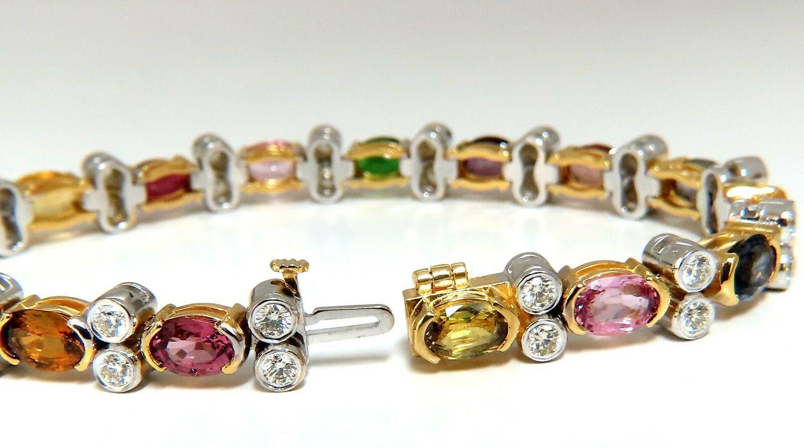 14.35ct Natural Spinel, Ruby, Sapphire, Green Garnet diamonds bracelet Gemline In New Condition For Sale In New York, NY