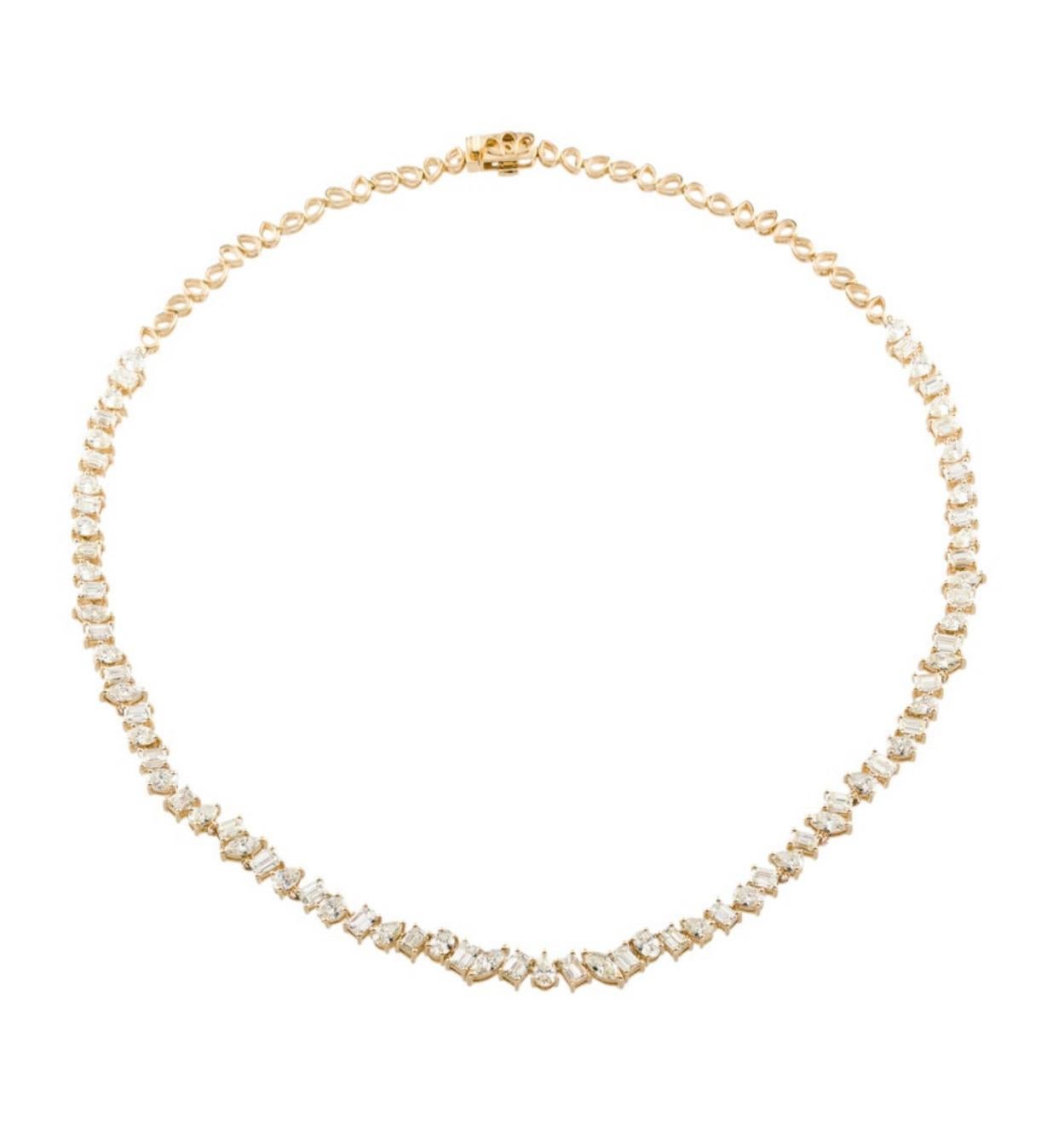 14,35 Karat Diamant-Tennis-Halskette im Zustand „Neu“ in Calabasas, CA