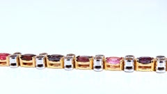 14.38ct Natural Multicolored Spinel Diamonds Bracelet Gemline 14kt