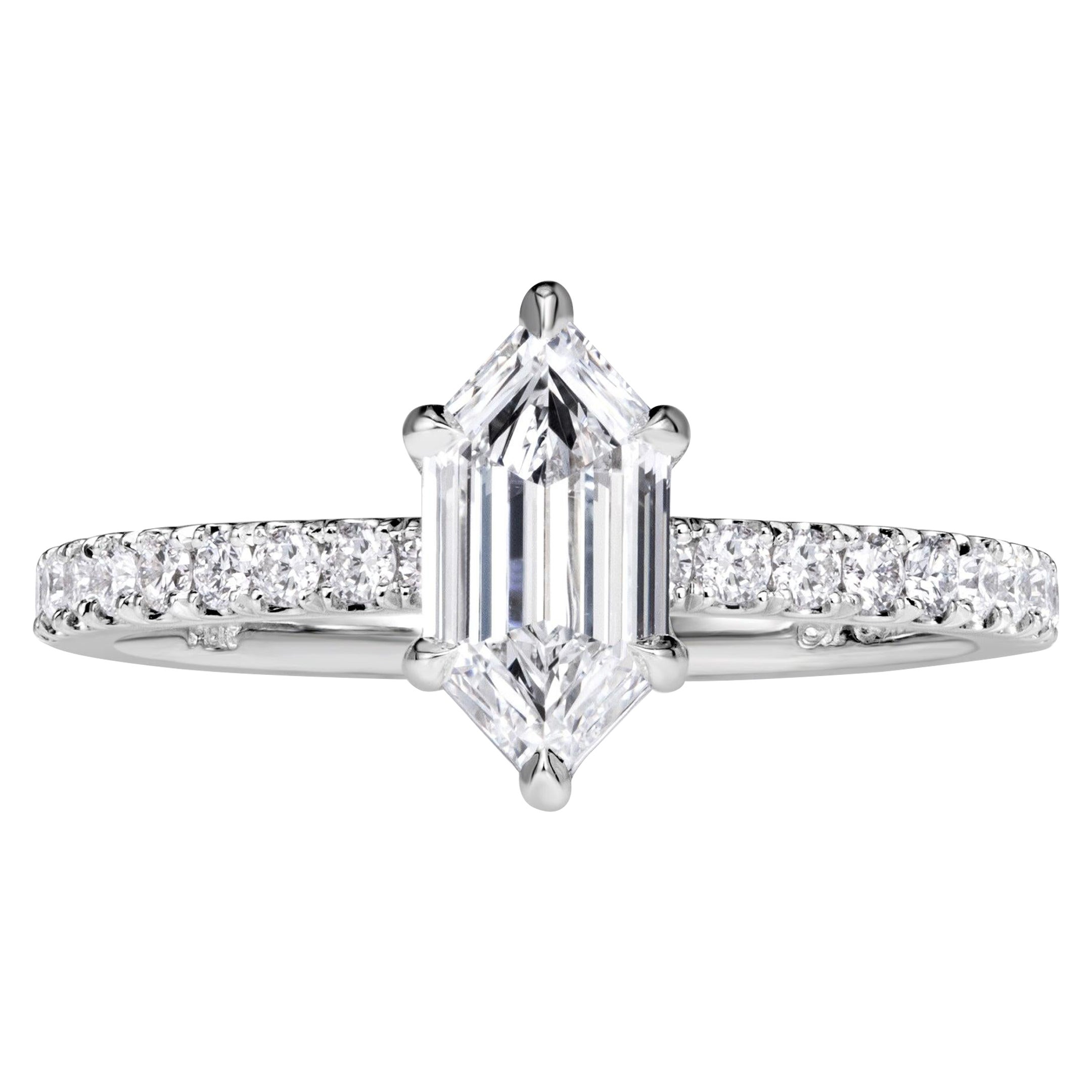 1.43ct Hexagon Cut Diamond Engagement Ring