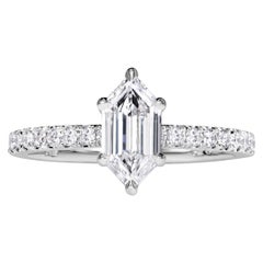 1.43ct Hexagon Cut Diamond Engagement Ring
