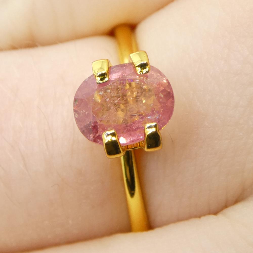 Brilliant Cut 1.43ct Oval Orangy-Pink Padparadscha Sapphire from Tanzania, Unheated For Sale
