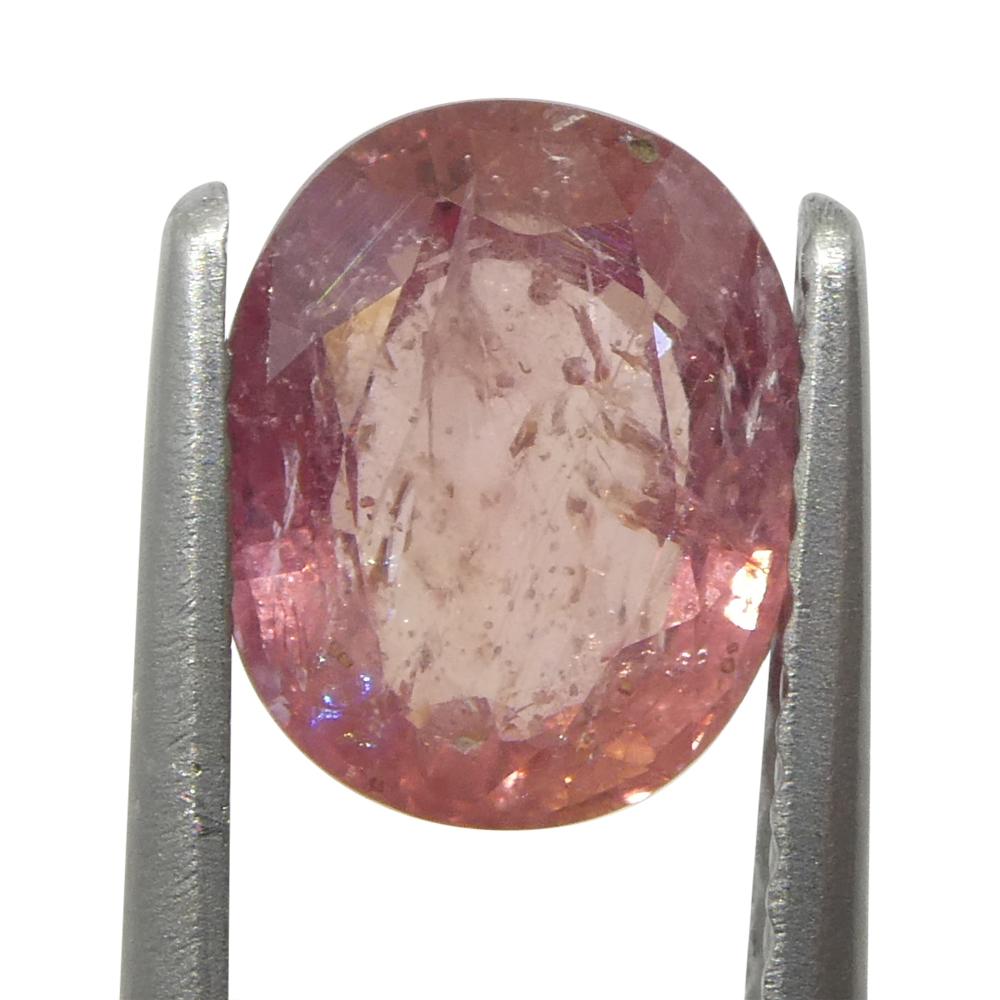 1.43ct Oval Orangy-Pink Padparadscha Sapphire from Tanzania, Unheated In New Condition For Sale In Toronto, Ontario