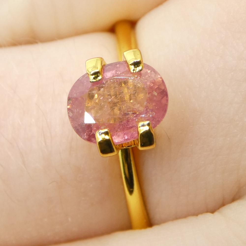 1.43ct Oval Orangy-Pink Padparadscha Sapphire from Tanzania, Unheated For Sale 4