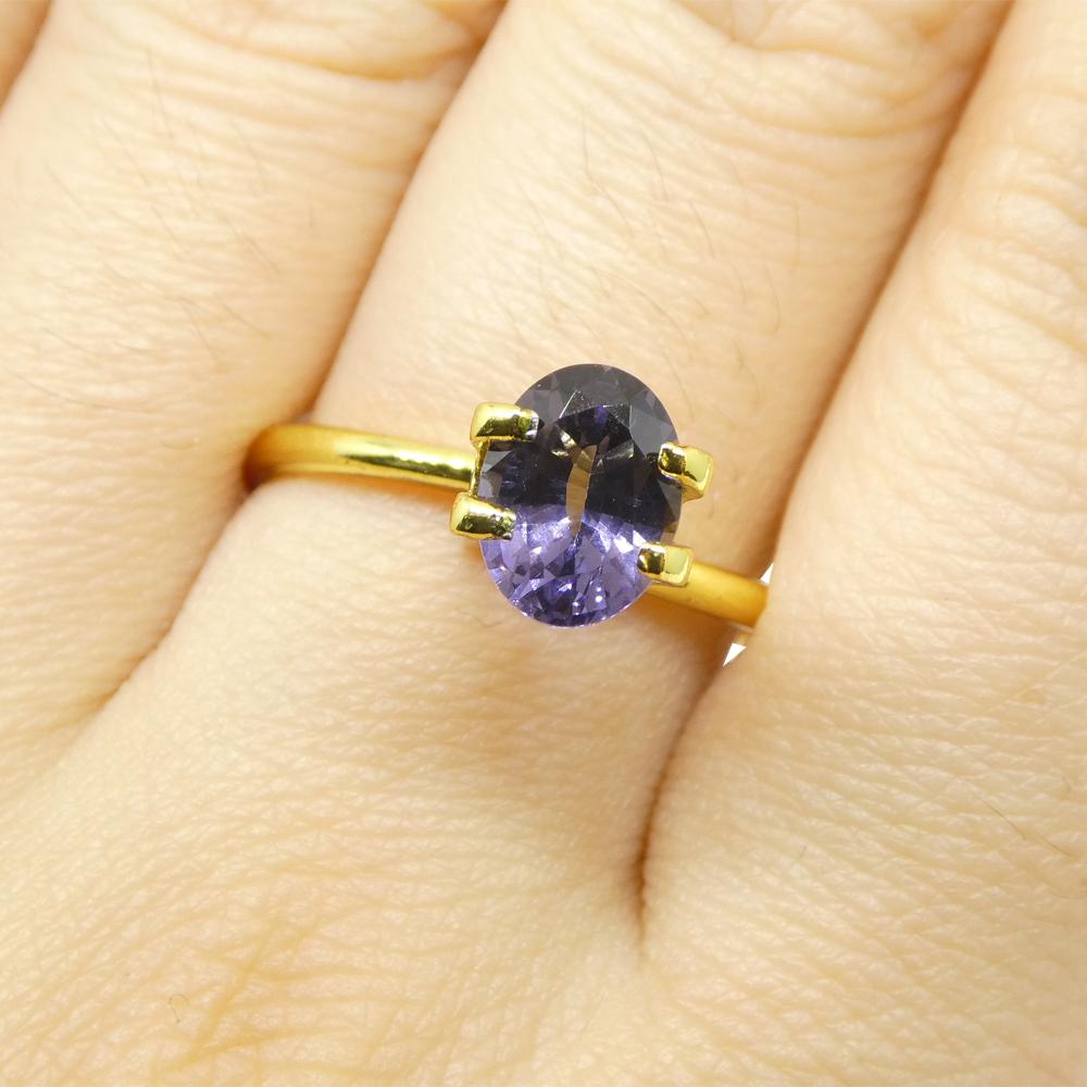 Brilliant Cut 1.43ct Oval Violet Spinel from Burma For Sale
