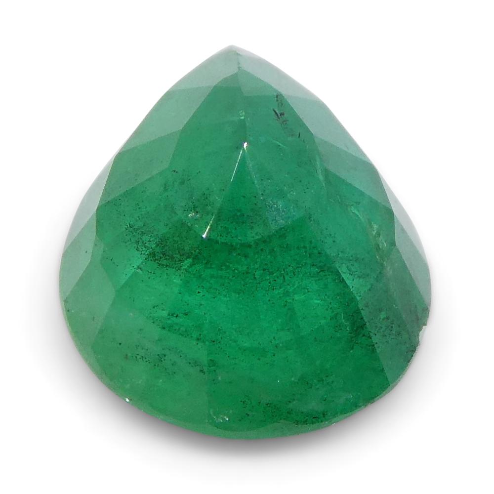 1.43ct Pear Shape Green Emerald from Zambia For Sale 5