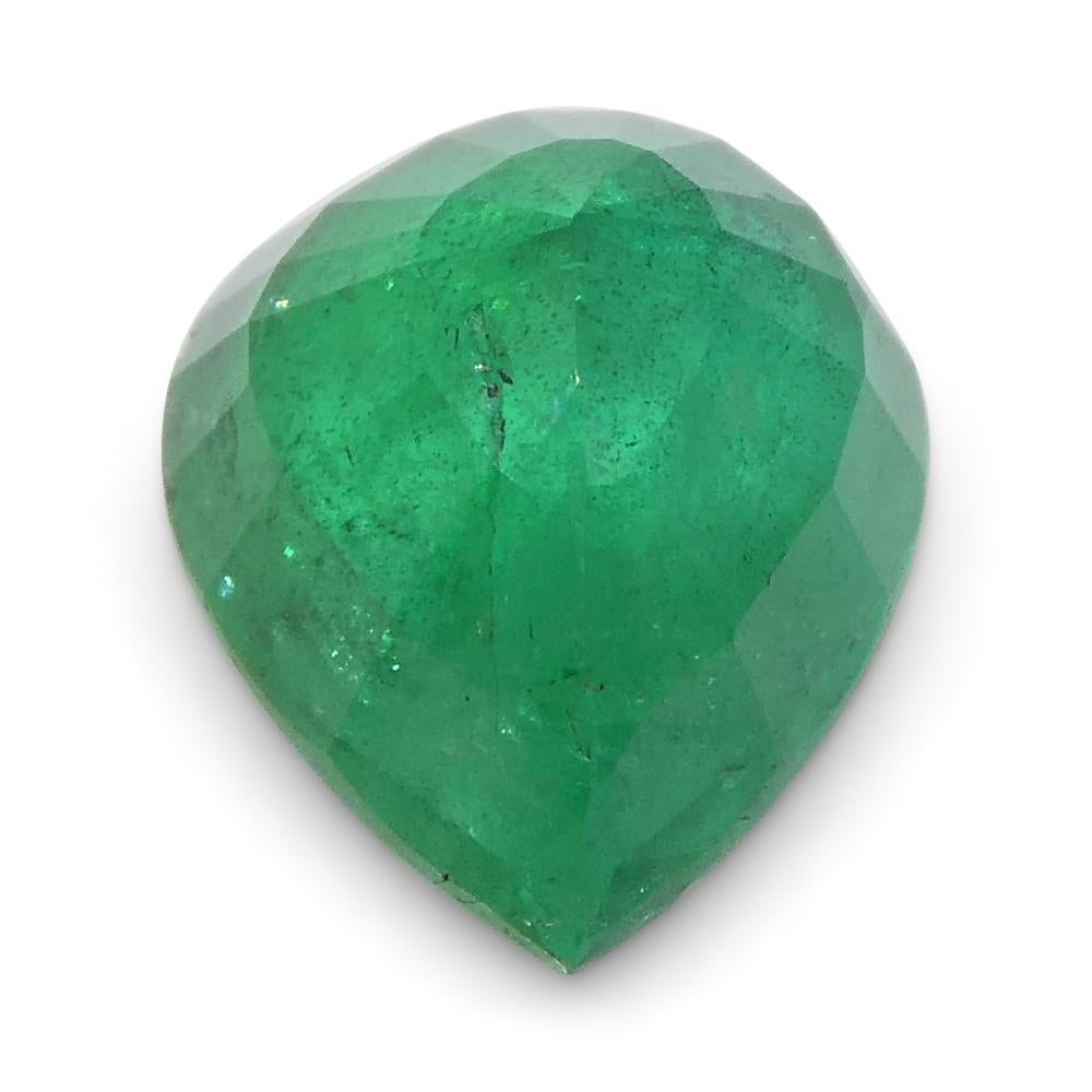 da uomo o donna 1,43ct Smeraldo verde a forma di pera dallo Zambia in vendita