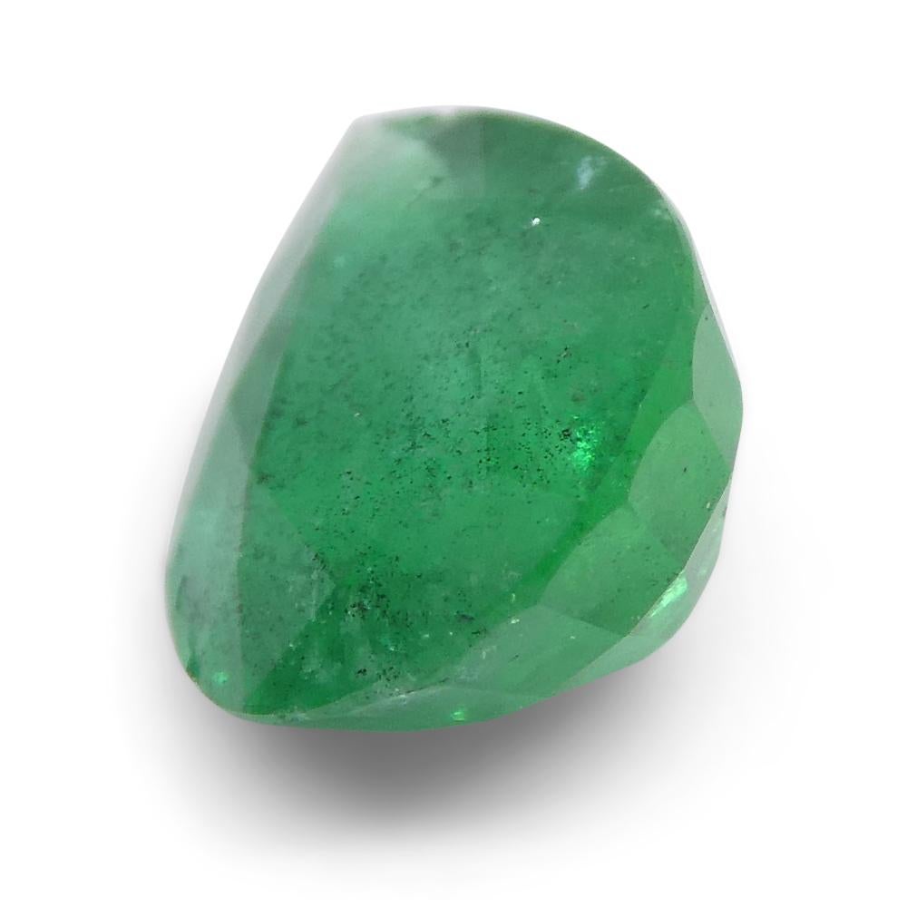 Women's or Men's 1.43ct Pear Shape Green Emerald from Zambia For Sale