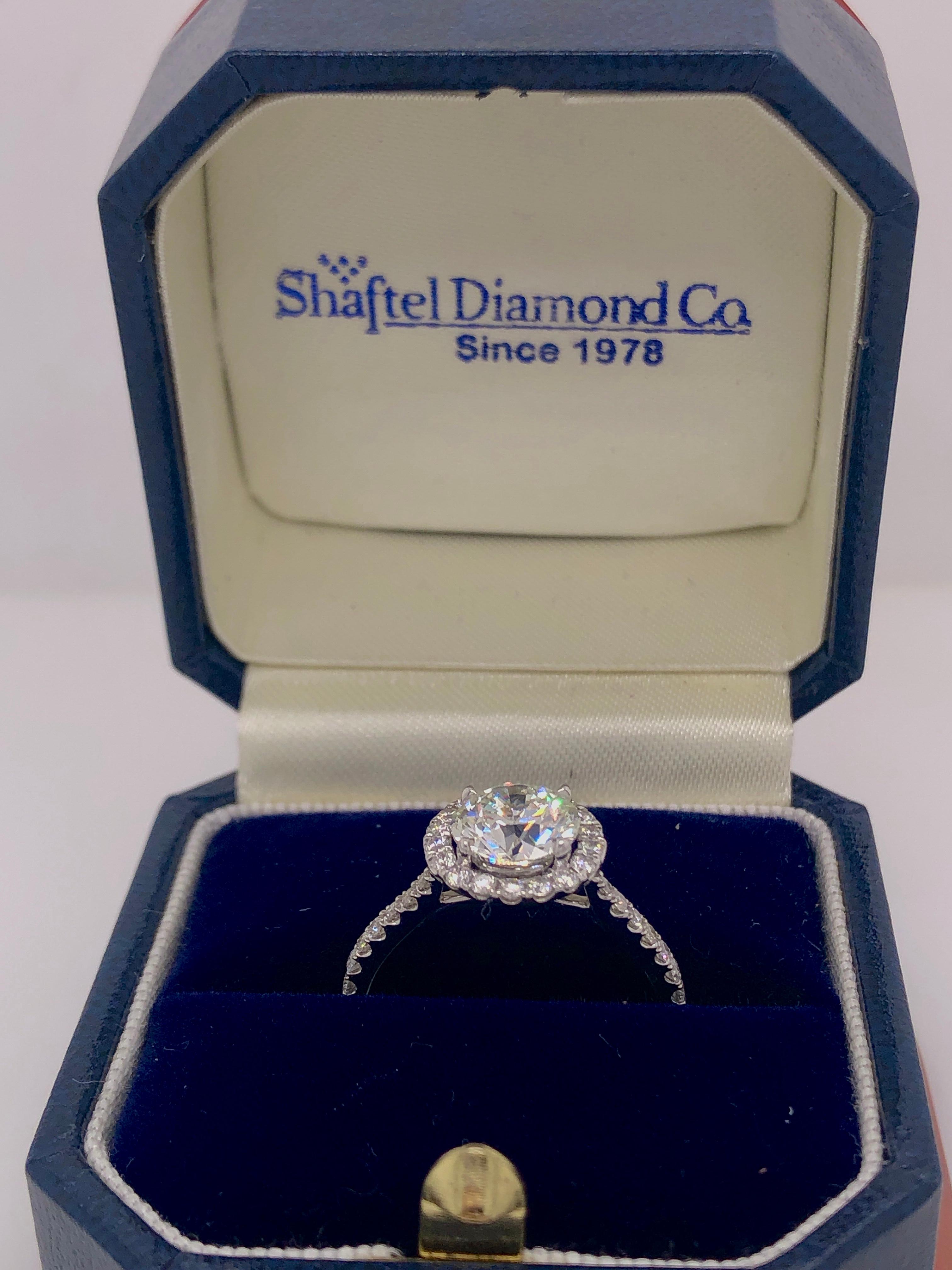 1.43 Carat Round Brilliant I SI1 Diamond 'GIA' 18 Karat White Gold Halo Ring 1