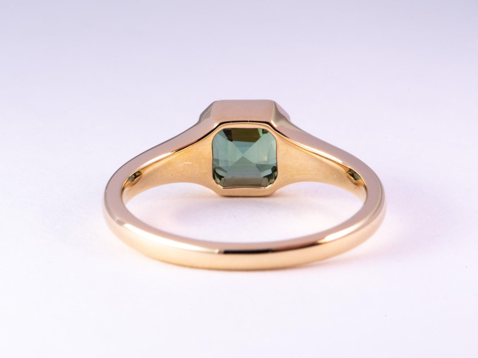 Anello di fidanzamento con castone con zaffiro verde acqua 1,43ct in oro 14K R6772 In condizioni Nuovo in vendita a Osprey, FL