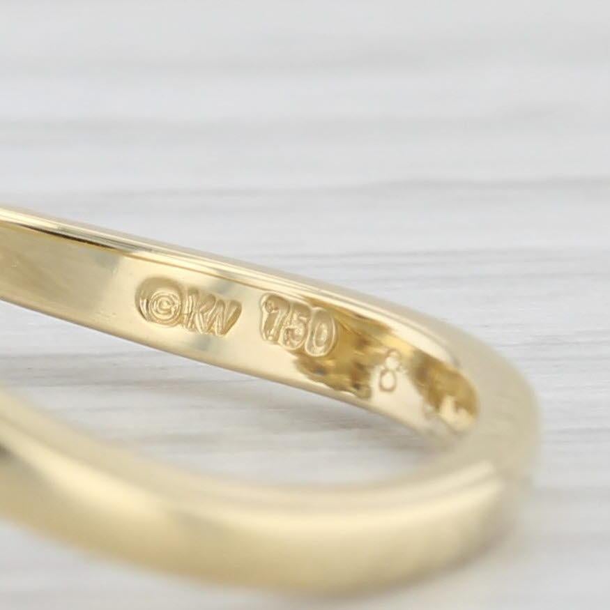 Women's 1.43ctw Diamond Blue Sapphire Bypass Ring 18k Yellow Gold Size 6.25 For Sale