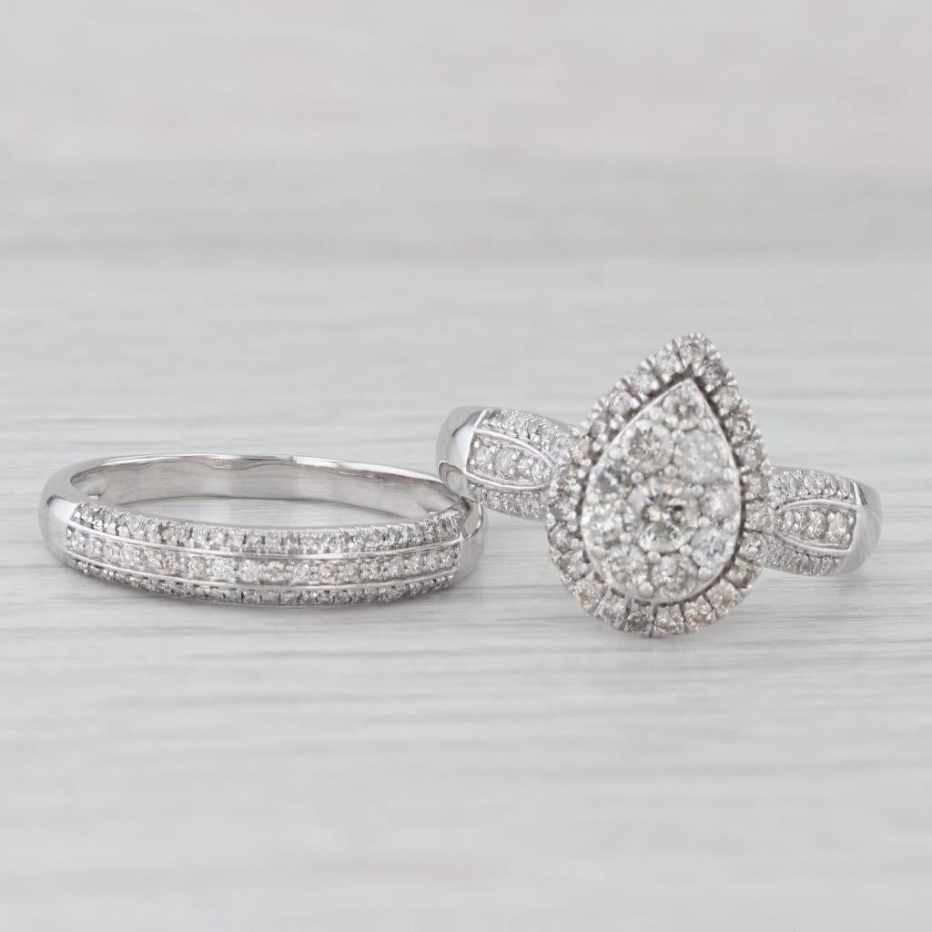 Gemstone Information: Natural Diamonds - 1.43 Total Carats
- Engagement -
Total Carats - 1.25ctw
Cut - Round Brilliant & Single
Color - H - I
Clarity - I1 - I2

Metal: 10k White Gold 
Weight: 8.1 Grams 
Stamps: 10k

Set Measurements-
Face Height: