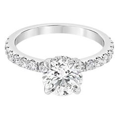 1,43 Karat runder Diamant im Brillantschliff, I SI1, 18 Karat Weißgold Verlobungsring