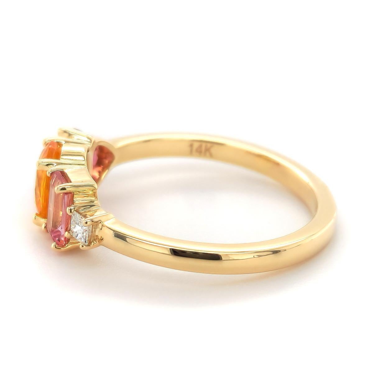 Yellow Sapphire 0.76 carats

Pink Tourmaline 0.35 carats

Imperial Topaz 0.29 carats

Diamond 0.04 carats

Ring Overview
SKU
4548
Center Stone
Yellow Sapphire
Side Stones
Diamonds
Metal Type
14K Yellow Gold
Metal Weight
2.36 gr
Size
6.5

Center